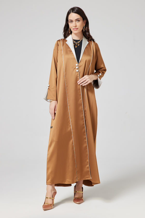 The Office Abaya -  Brown Silk