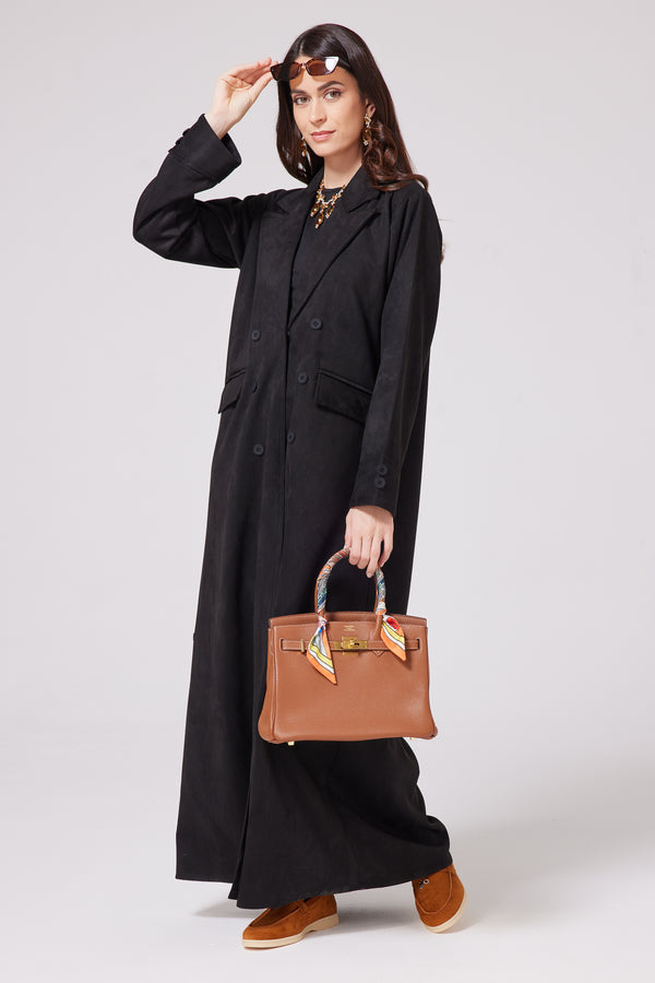 Shamwah Coat Abaya -black