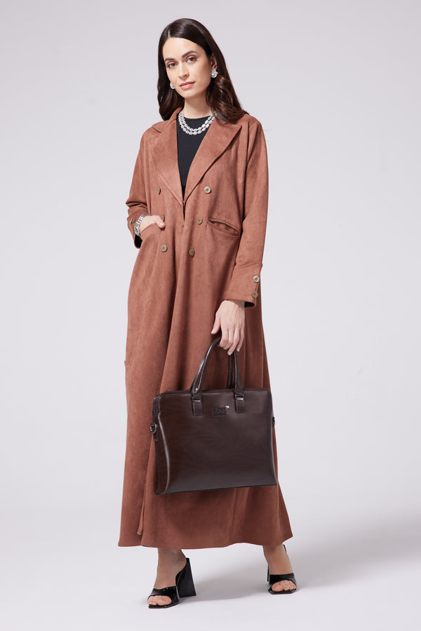 Shamwah Coat Abaya - brown