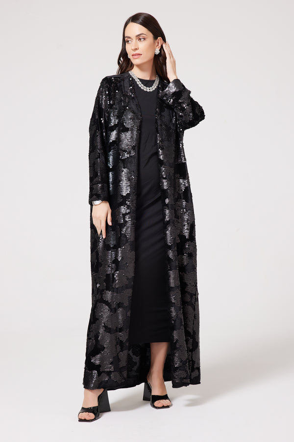 Black folk Velvet Abaya