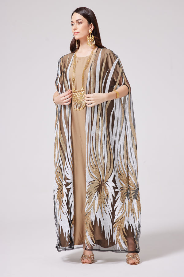 Golden cape kaftan