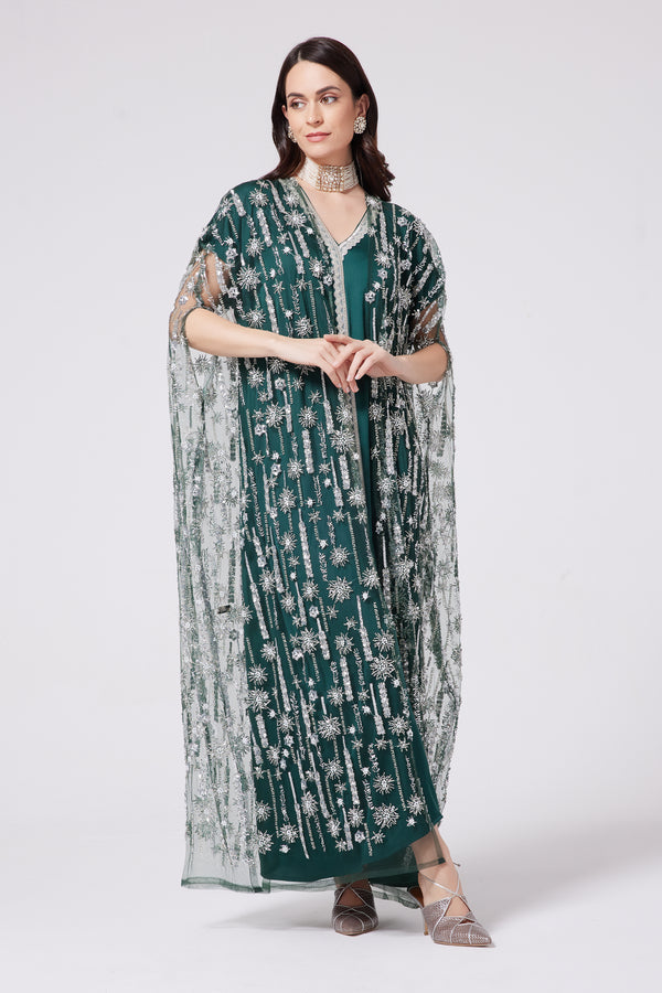 Green cape kaftan