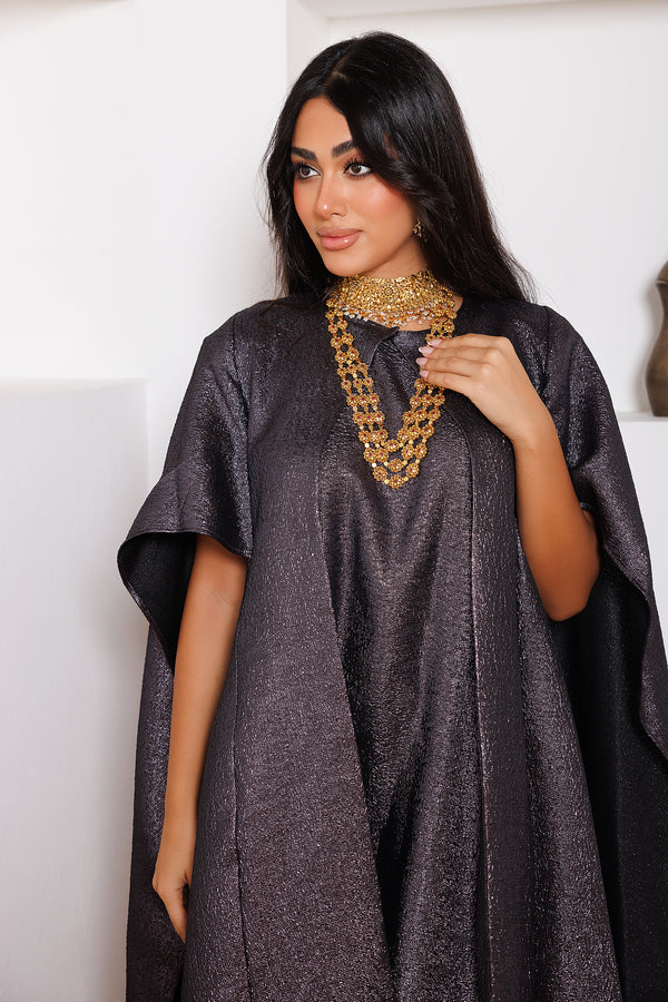 Milan Metallic Purple Kaftan